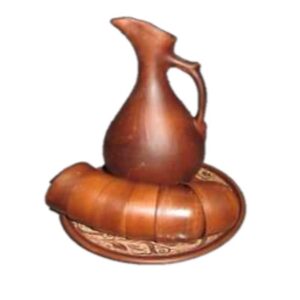 Zestaw dla wina, Gładky mały, czerwona glina