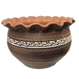 Makutra ceramiczna, Fala, 2,5 l., angoba, czerwona glina