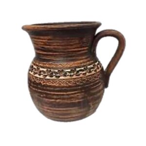 Dzbanek mleczny 1,5 l., angoba, czerwona glina