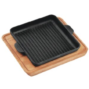 Żeliwna patelnia porcjowana Grill z podstawą kwadrat H181825G-D