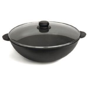 Żeliwna patelnia WOK z pokrywką W28-1, W30-1