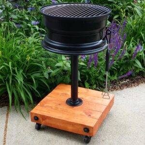 Grill węglowy okrągły, wyrób kuty